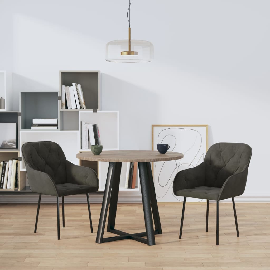 foto del prodotto sedie da pranzo 2 pz grigio scuro in velluto cod mxl 20714