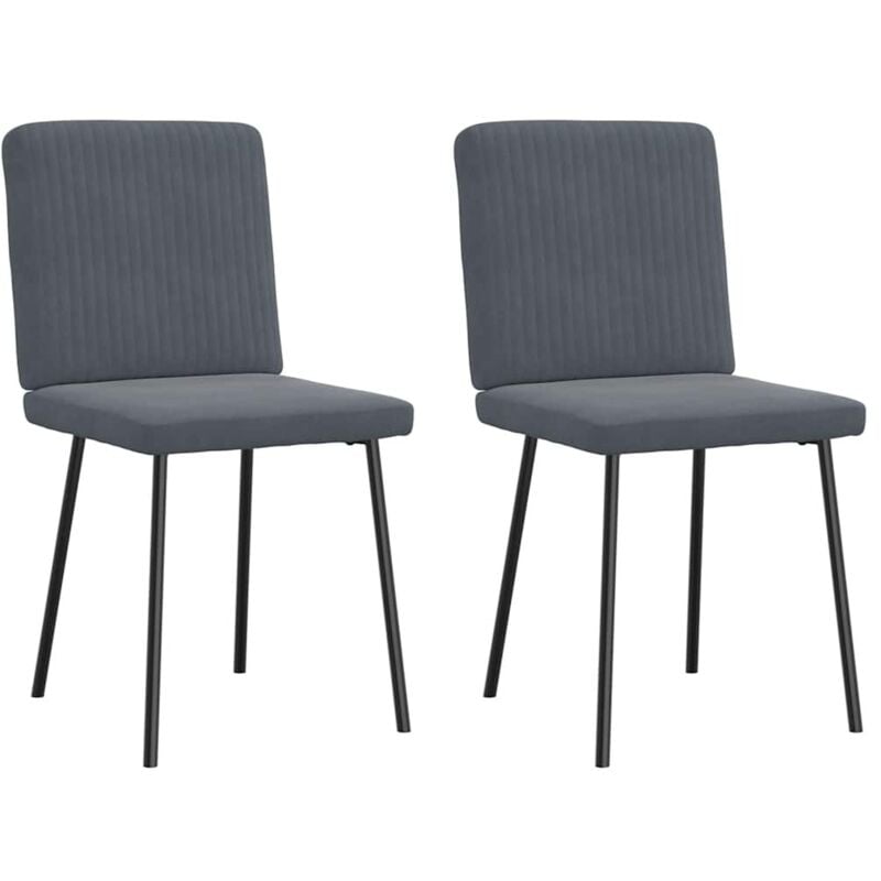 foto del prodotto sedie da pranzo 2 pz grigio scuro in velluto - vidaxl