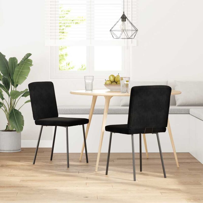 foto del prodotto sedie da pranzo 2 pz nere in velluto vidaxl