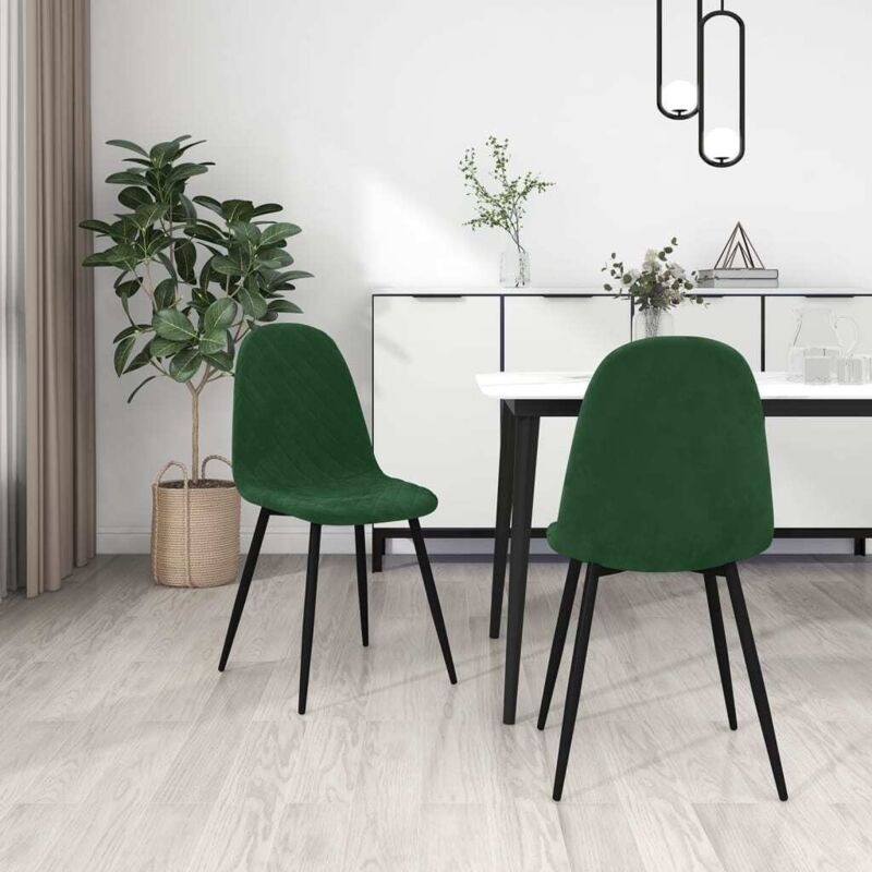 foto del prodotto sedie da pranzo 2 pz verde scuro in velluto vidaxl