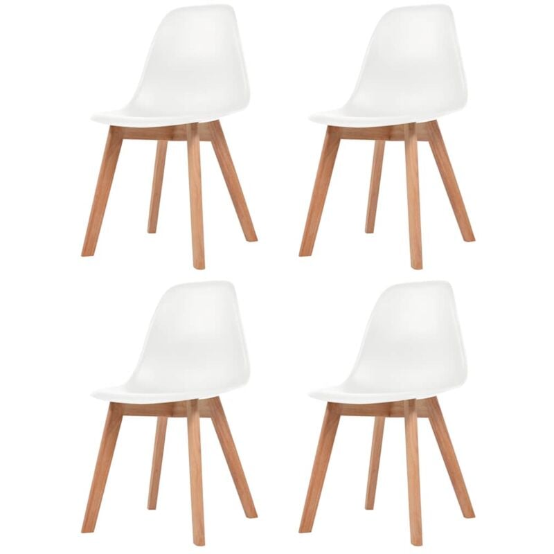 foto del prodotto sedie da pranzo 4 pz bianche in plastica vidaxl