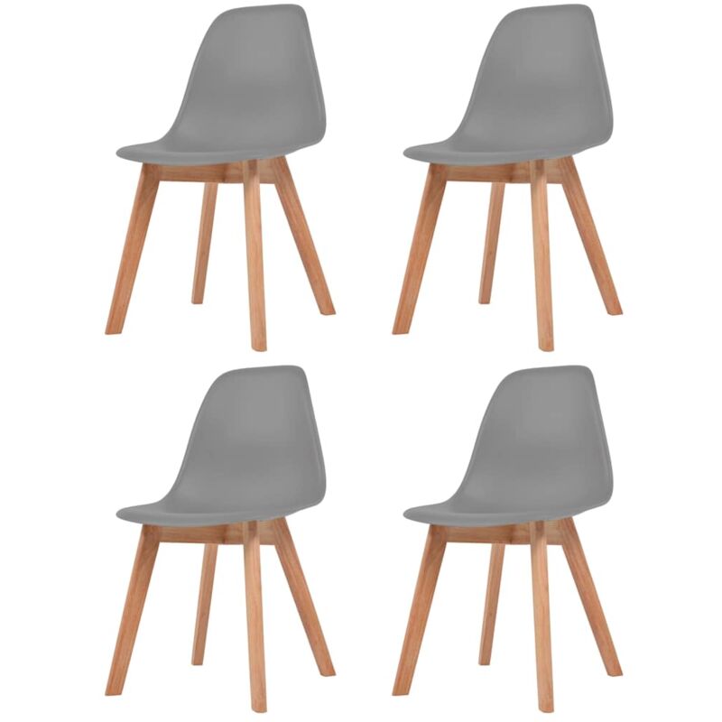 foto del prodotto sedie da pranzo 4 pz grigie in plastica vidaxl