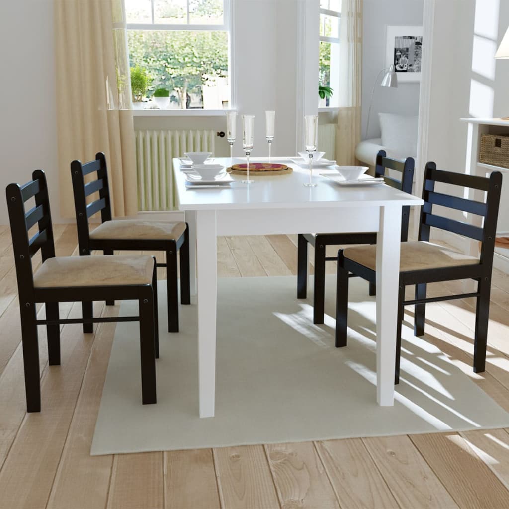 foto del prodotto sedie da pranzo 4 pz marroni in massello di hevea e velluto cod mxl 15127