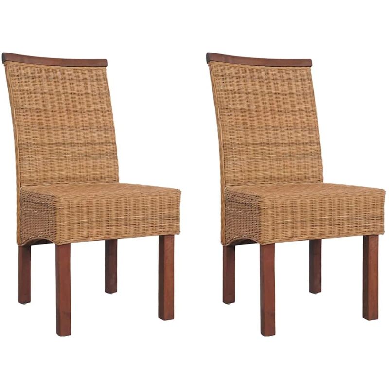 foto del prodotto sedie da pranzo 4 pz marroni in rattan naturale vidaxl