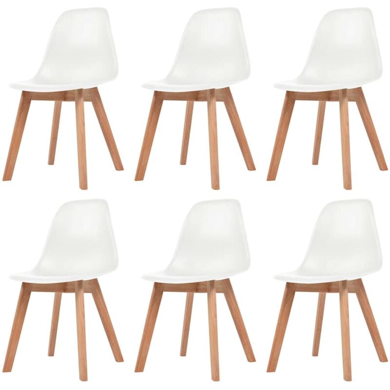 foto del prodotto sedie da pranzo 6 pz bianche in plastica vidaxl