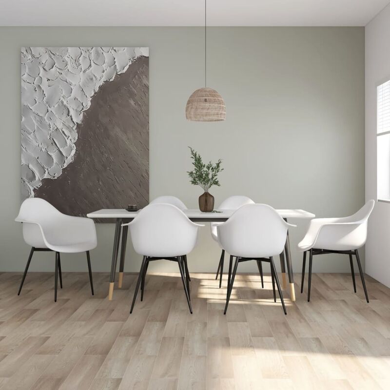 foto del prodotto sedie da pranzo 6 pz bianche in pp vidaxl