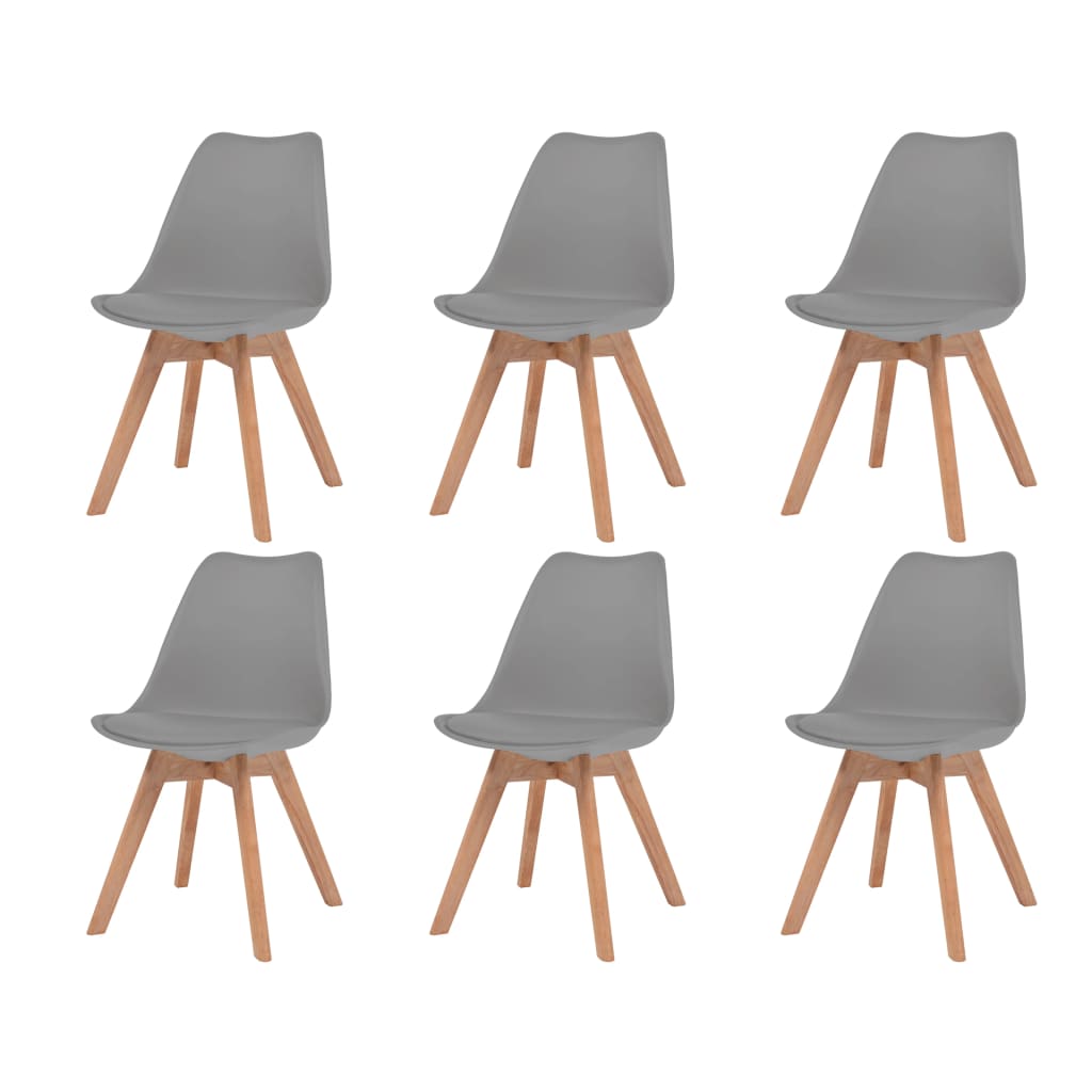 foto del prodotto sedie da pranzo 6 pz grigie in plastica cod mxl 9376