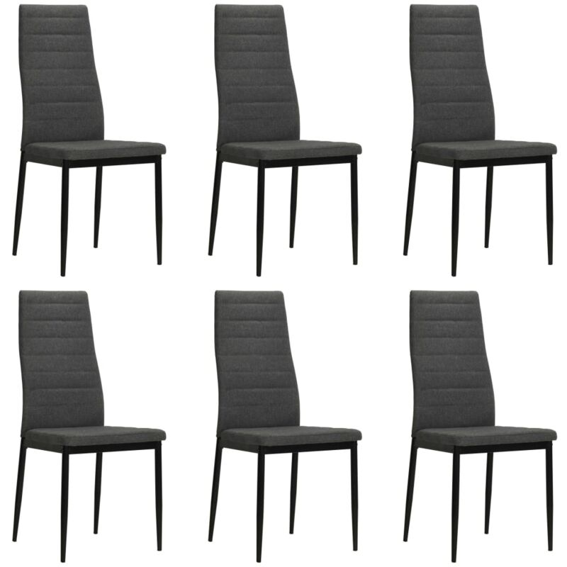 foto del prodotto sedie da pranzo 6 pz grigio scuro in tessuto vidaxl