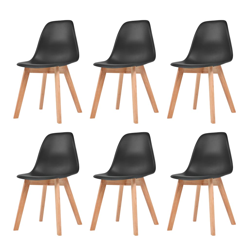 foto del prodotto sedie da pranzo 6 pz nere in plastica cod mxl 13497