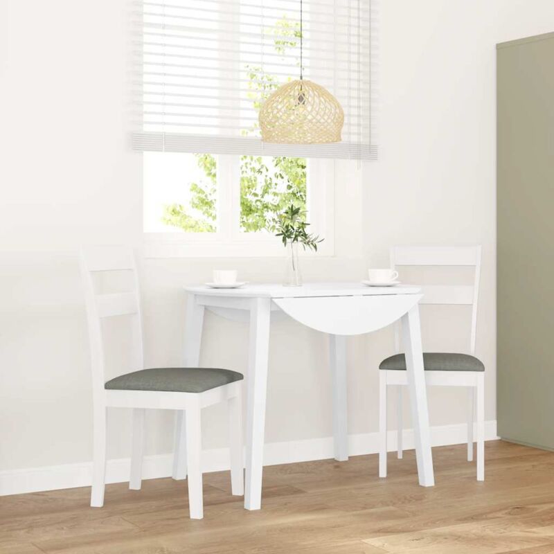foto del prodotto sedie da pranzo con cuscini 2 pz bianco legno massello di hevea vidaxl