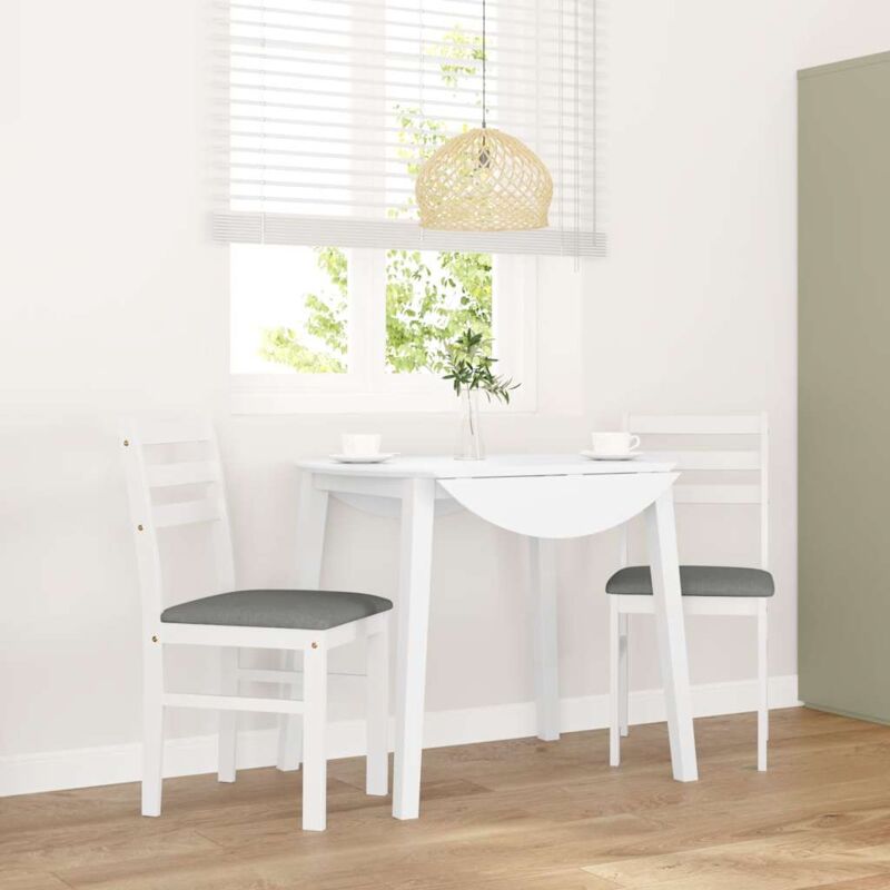foto del prodotto sedie da pranzo con cuscini 2 pz bianco legno massello di hevea vidaxl