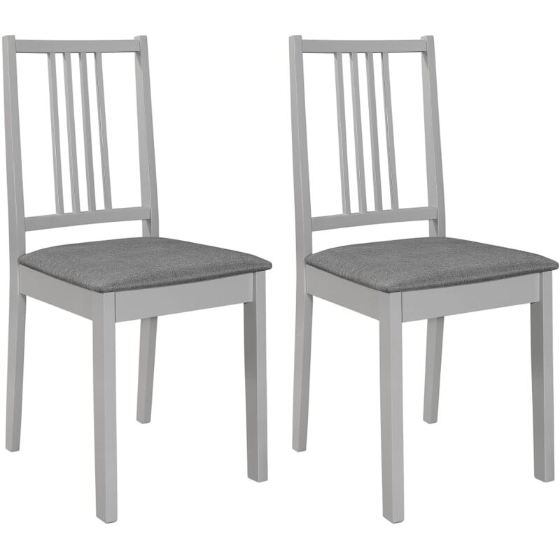 foto del prodotto sedie da pranzo con cuscini 2 pz grigie in legno massello vidaxl