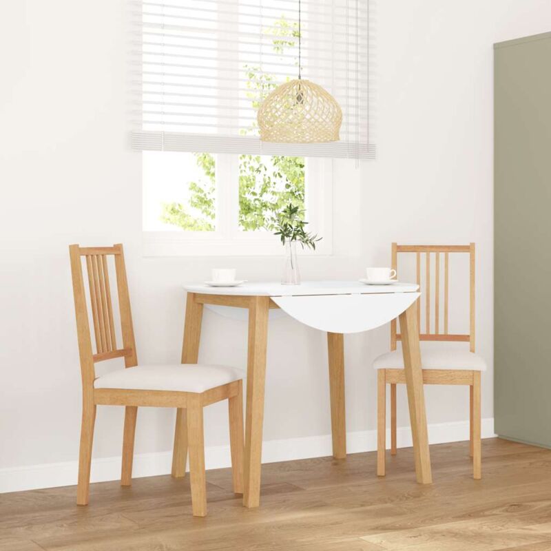 foto del prodotto sedie da pranzo con cuscini 2 pz naturale legno massello hevea vidaxl