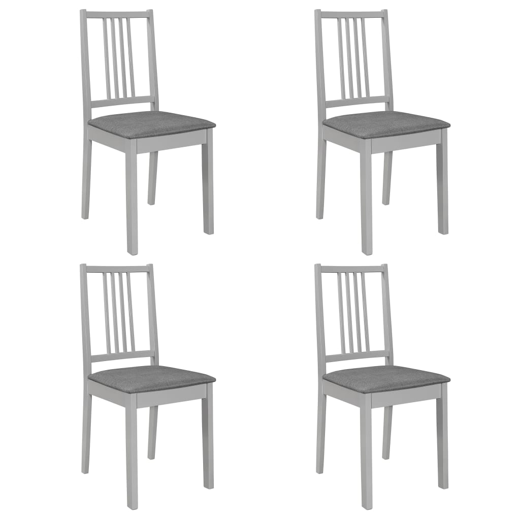 foto del prodotto sedie da pranzo con cuscini 4 pz grigie in legno massello cod mxl 8776