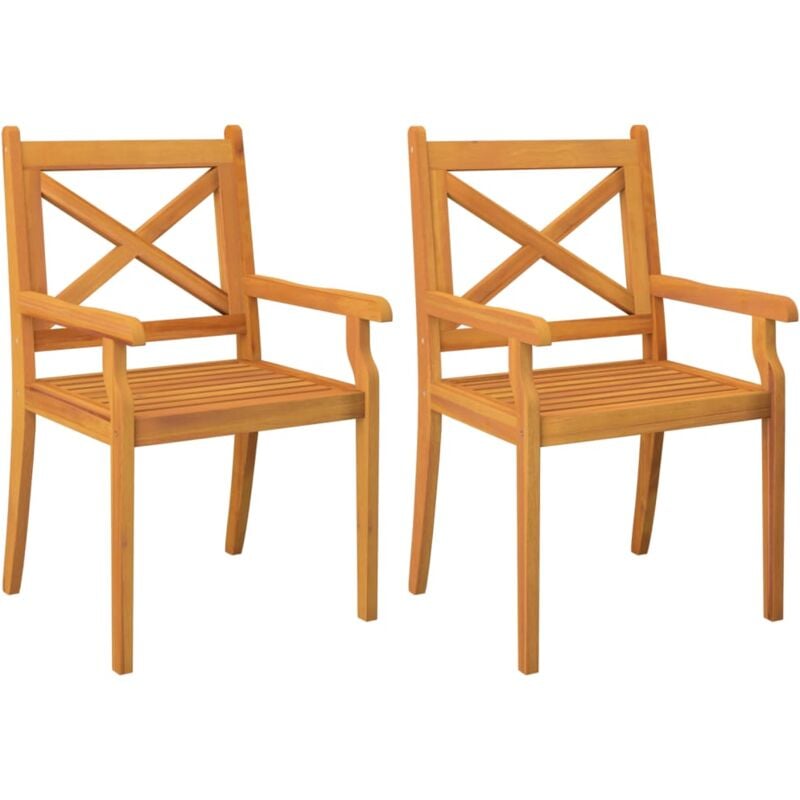 foto del prodotto sedie da pranzo da esterni 2 pz in legno massello di acacia vidaxl