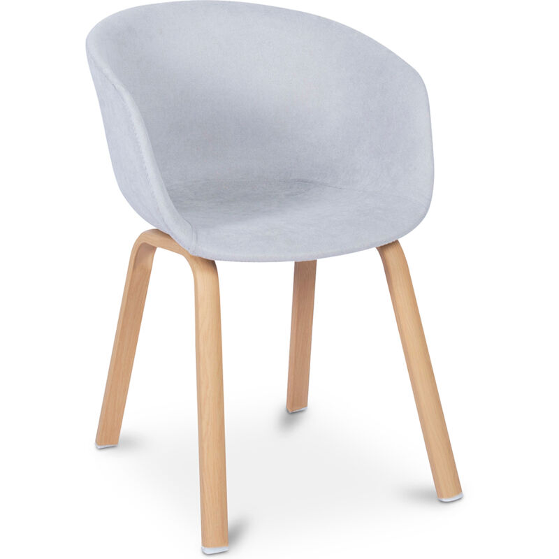 foto del prodotto sedie da pranzo di design con braccioli grigio chiaro