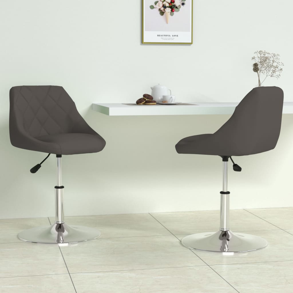 foto del prodotto sedie da pranzo girevoli 2 pz grigio scuro in velluto cod mxl 55093