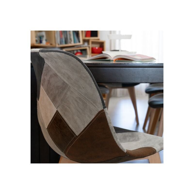 foto del prodotto sedie da pranzo ornella patchwork con gambe in faggio 4 sedie