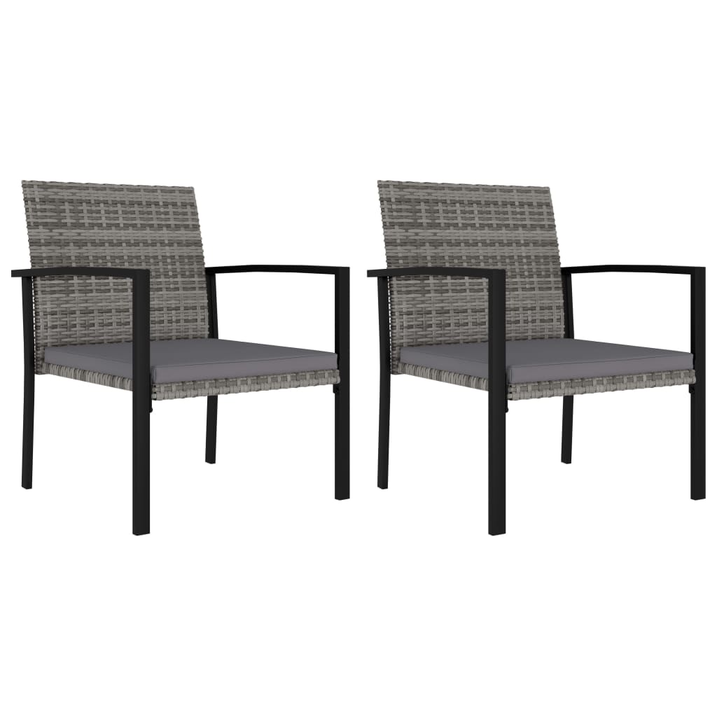 foto del prodotto sedie da pranzo per giardino 2 pz in polyrattan grigio cod mxl 23194