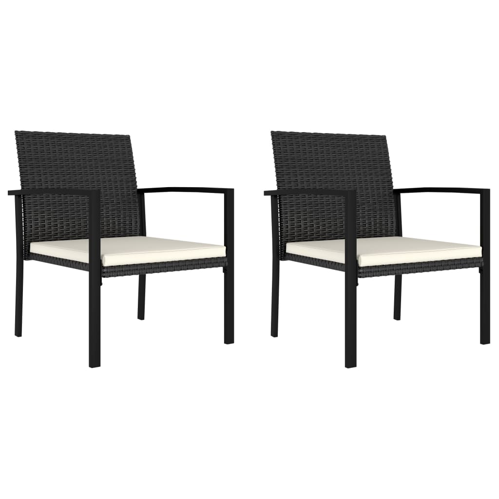 foto del prodotto sedie da pranzo per giardino 2 pz in polyrattan nero cod mxl 23192