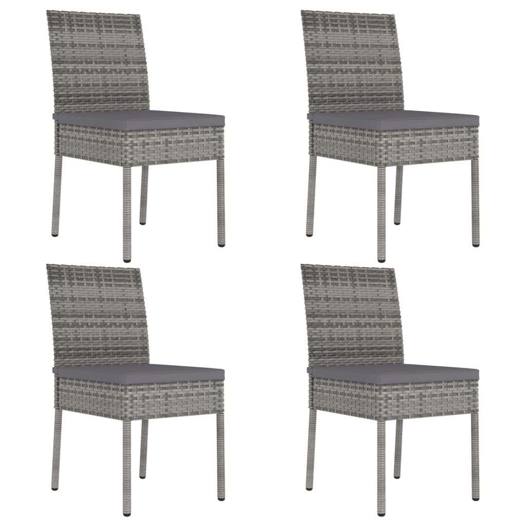 foto del prodotto sedie da pranzo per giardino 4 pz in polyrattan grigio cod mxl 23189