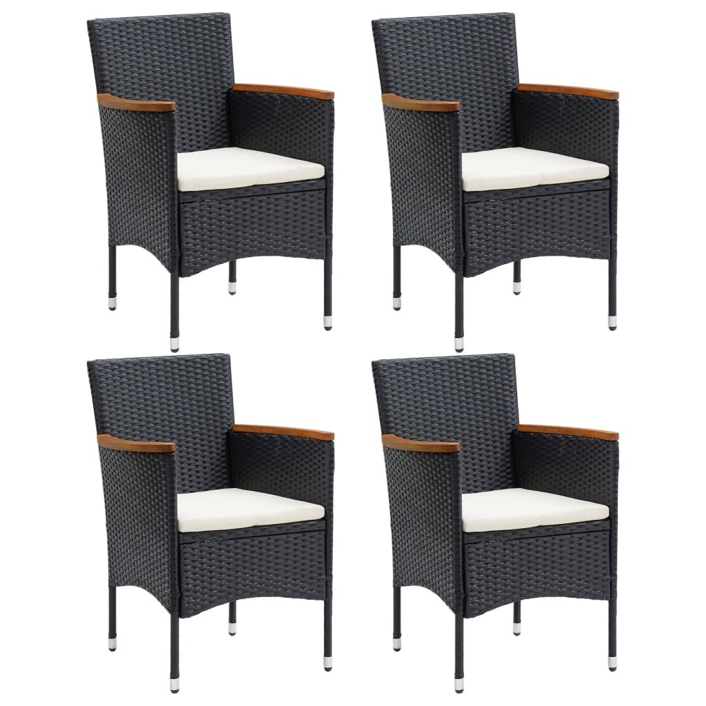 foto del prodotto sedie da pranzo per giardino 4 pz in polyrattan nerocod mxl 88068