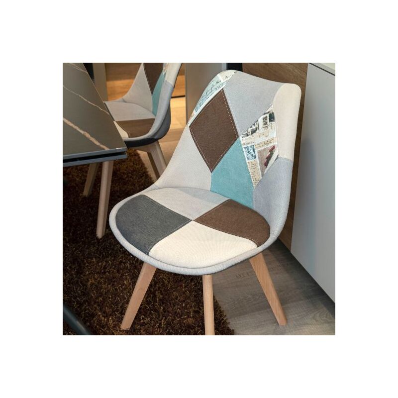 foto del prodotto sedie da pranzo silvia patchwork multicolor 6 sedie