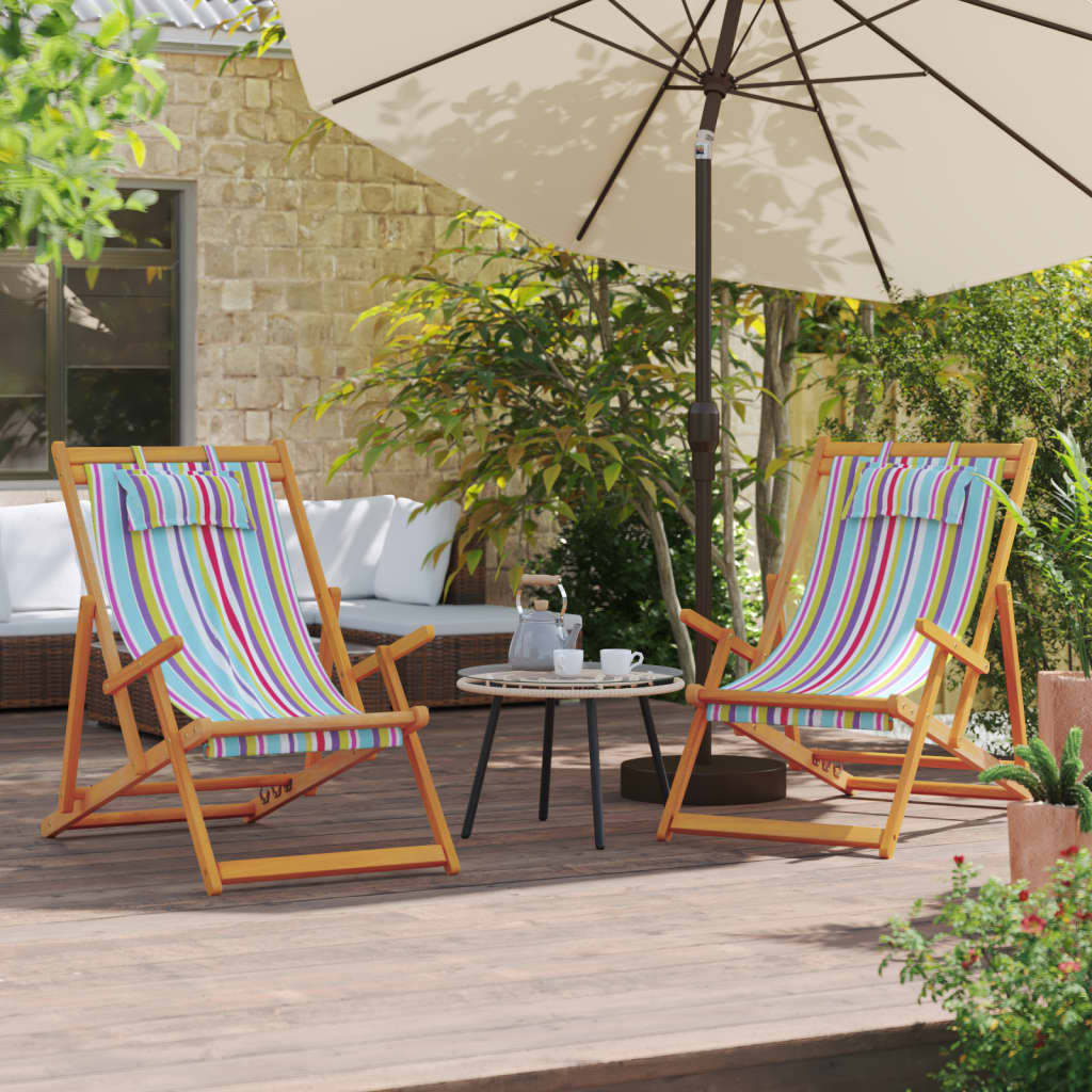 foto del prodotto sedie da spiaggia pieghevoli 2 pz in tessuto multicolorecod mxl 115923