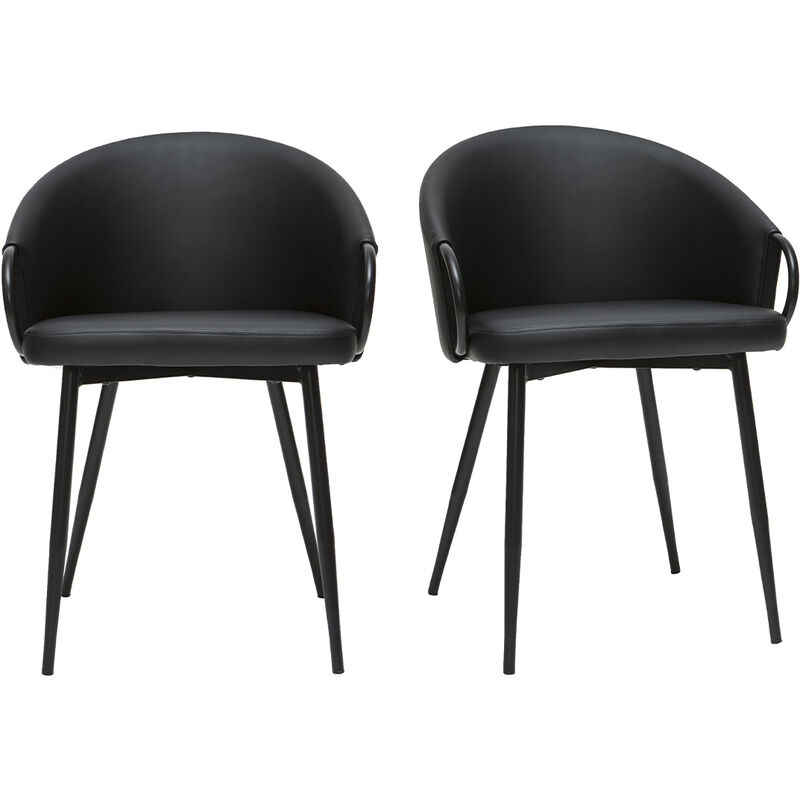 foto del prodotto sedie design nere set di 2 precio