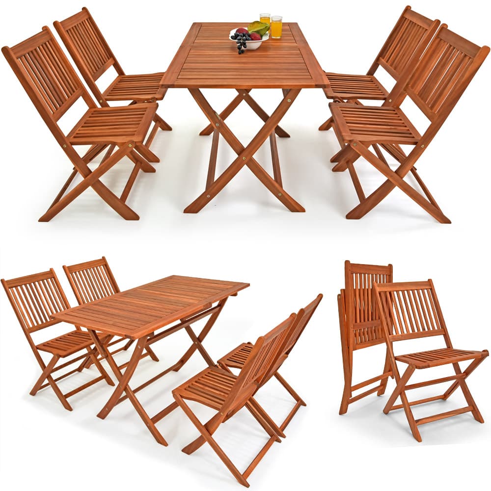 foto del prodotto sedie e tavolo giardino sydney light 5pz legno acacia fsc 
