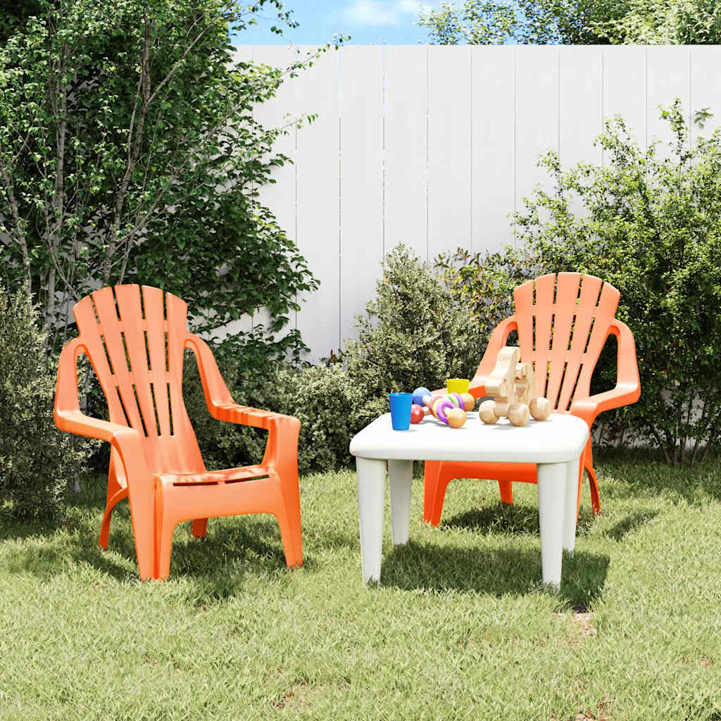 foto del prodotto sedie giardino 2pz bambini arancioni 37x34x44 pp aspetto legnocod mxl 105931