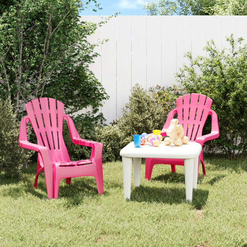 foto del prodotto sedie giardino 2pz bambini rosa 37x34x44cm pp aspetto in legno vidaxl