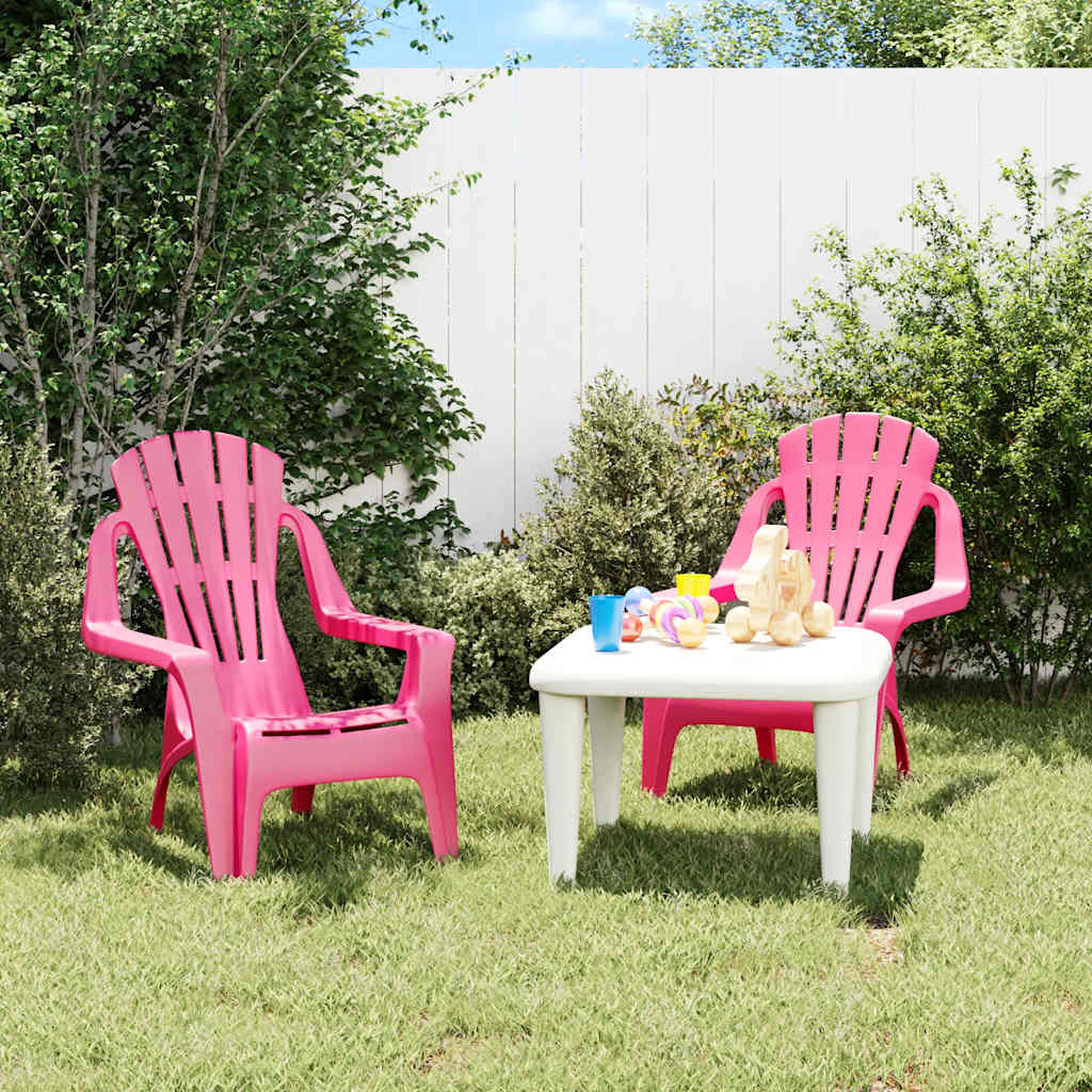 foto del prodotto sedie giardino 2pz bambini rosa 37x34x44cm pp aspetto in legnocod mxl 81953
