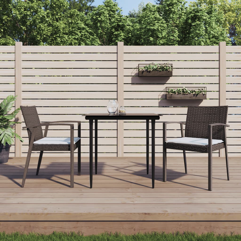 foto del prodotto sedie giardino con cuscini 2pz marroni 5,56x57x83 cm polyrattan
