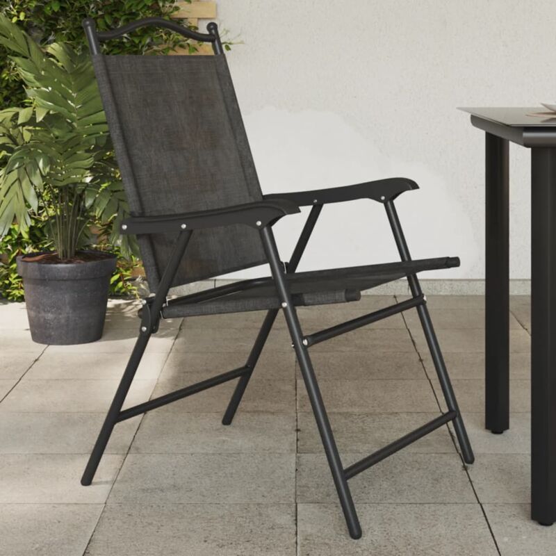 foto del prodotto sedie giardino pieghevoli 4 pz grigio m lange acciaio textilene vidaxl 110197
