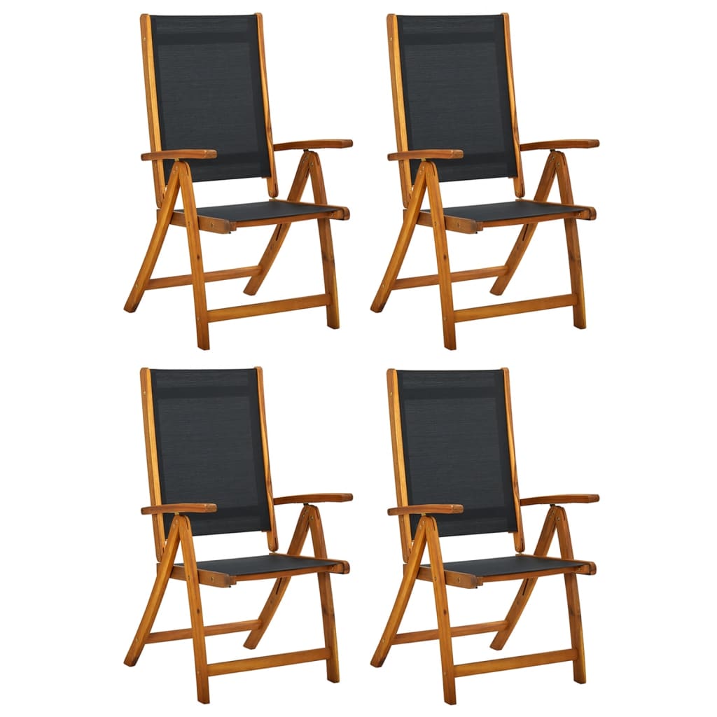 foto del prodotto sedie giardino pieghevoli 4pz legno massello acacia e textilene cod mxl 15260