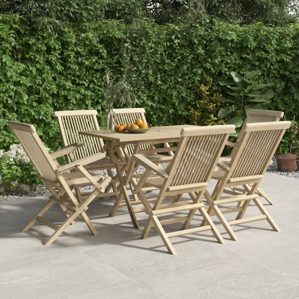 foto del prodotto sedie giardino pieghevoli 6pz grigie 56x61x89 cm massello teakcod mxl 100282