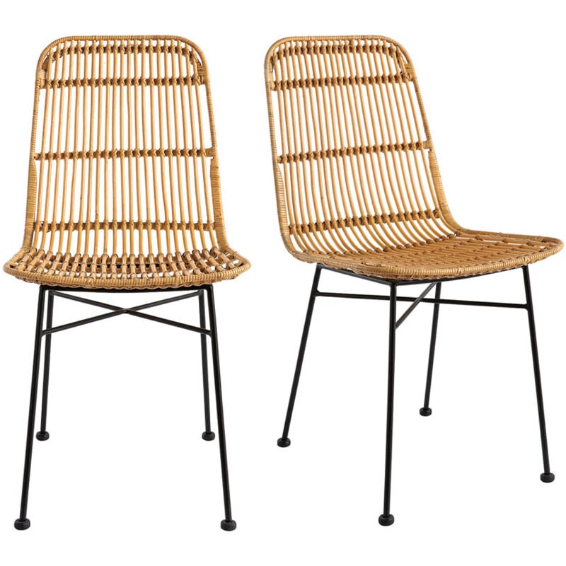 foto del prodotto sedie in rattan naturale set di 2 malacca