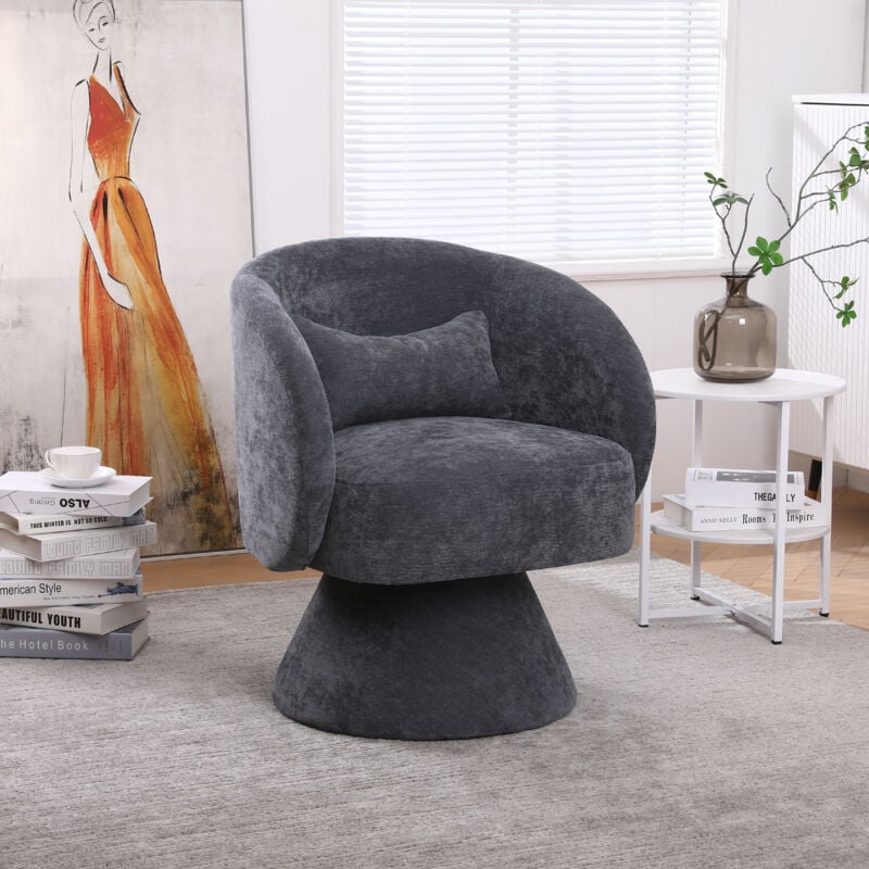 foto del prodotto sedie moderne per il tempo libero in soggiorno e in camera da letto con base girevole a 360 . il pacchetto in tessuto polyblend offre un esperienza