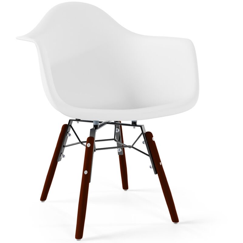 foto del prodotto sedie per bambini design scandinavo gambe in legno scuro nordika bianco