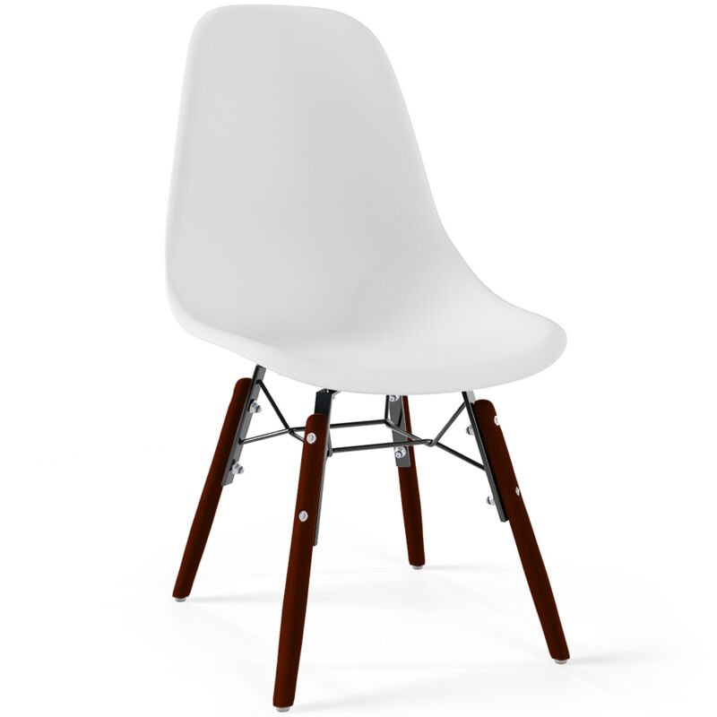 foto del prodotto sedie per bambini design scandinavo gambe in legno scuro sk gur bianco