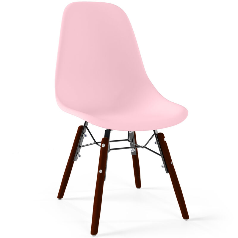 foto del prodotto sedie per bambini design scandinavo gambe in legno scuro sk gur rosa
