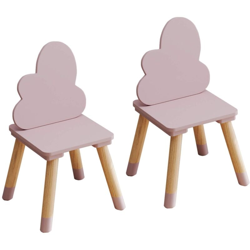 foto del prodotto sedie per bambini rebecca mobili pirasa 50x25x25 mdf pino rosa marrone set 2 pezzi