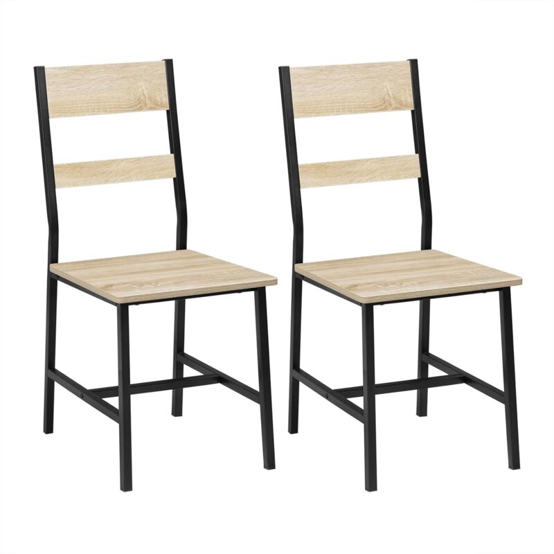 foto del prodotto sedie per sala da pranzo 2 pz, rovere chiaro klihome