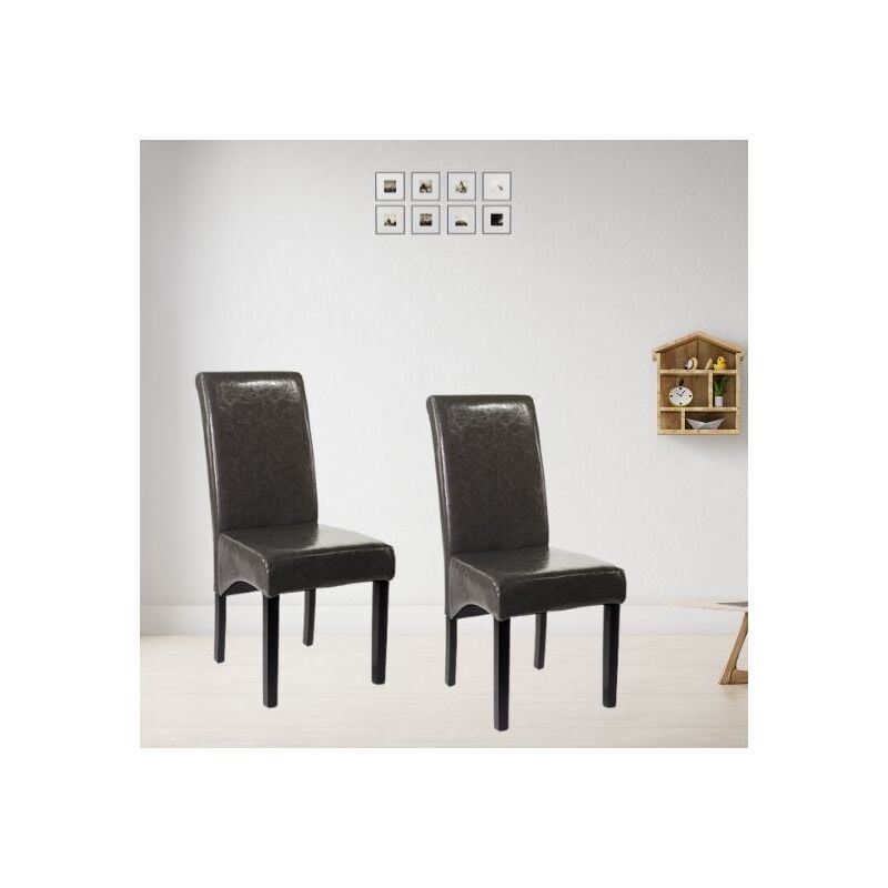 foto del prodotto sedie per sala da pranzo ester antracite in similpelle 2 sedie