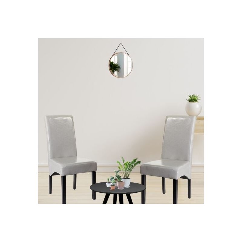 foto del prodotto sedie per sala da pranzo ester grigie in similpelle 2 sedie