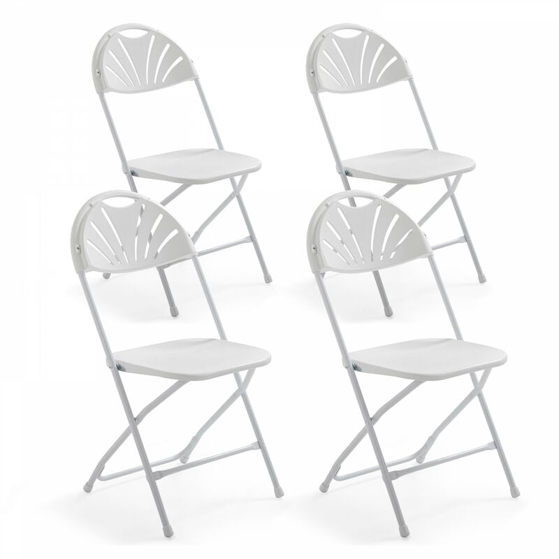 foto del prodotto sedie pieghevoli bianche confortevoli set da 4
