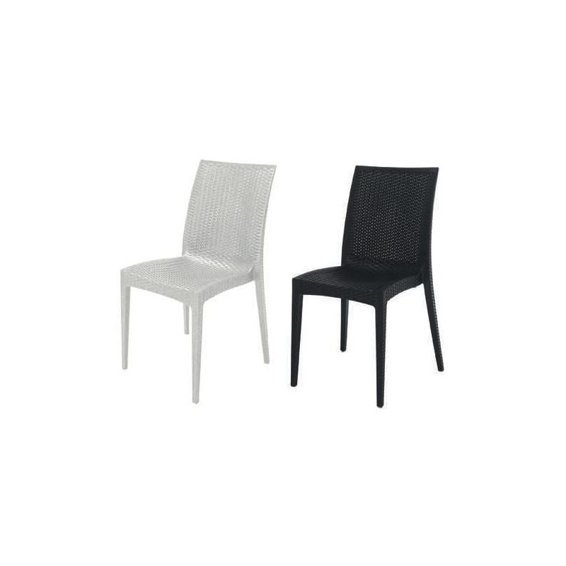 foto del prodotto sedie rattan bistrot bianche