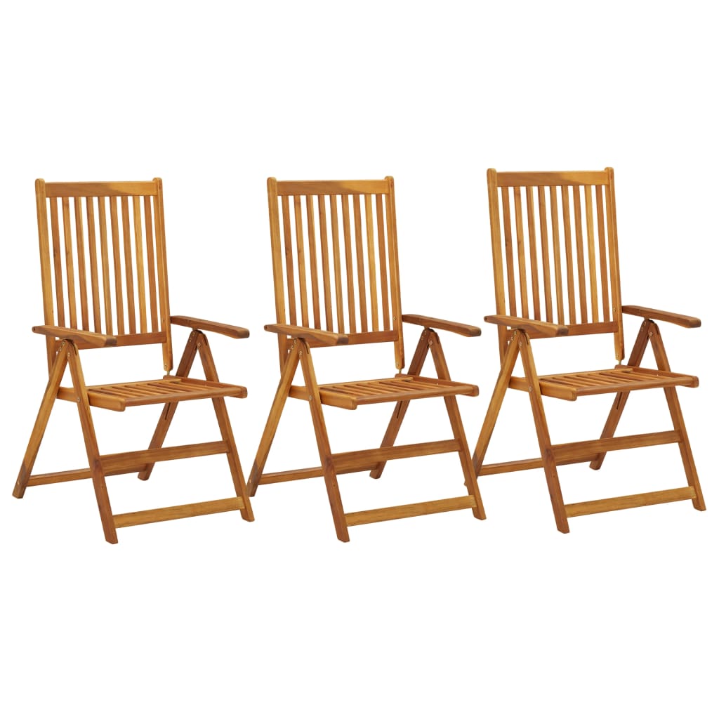 foto del prodotto sedie reclinabili da giardino 3 pz in legno massello di acacia cod mxl 23303