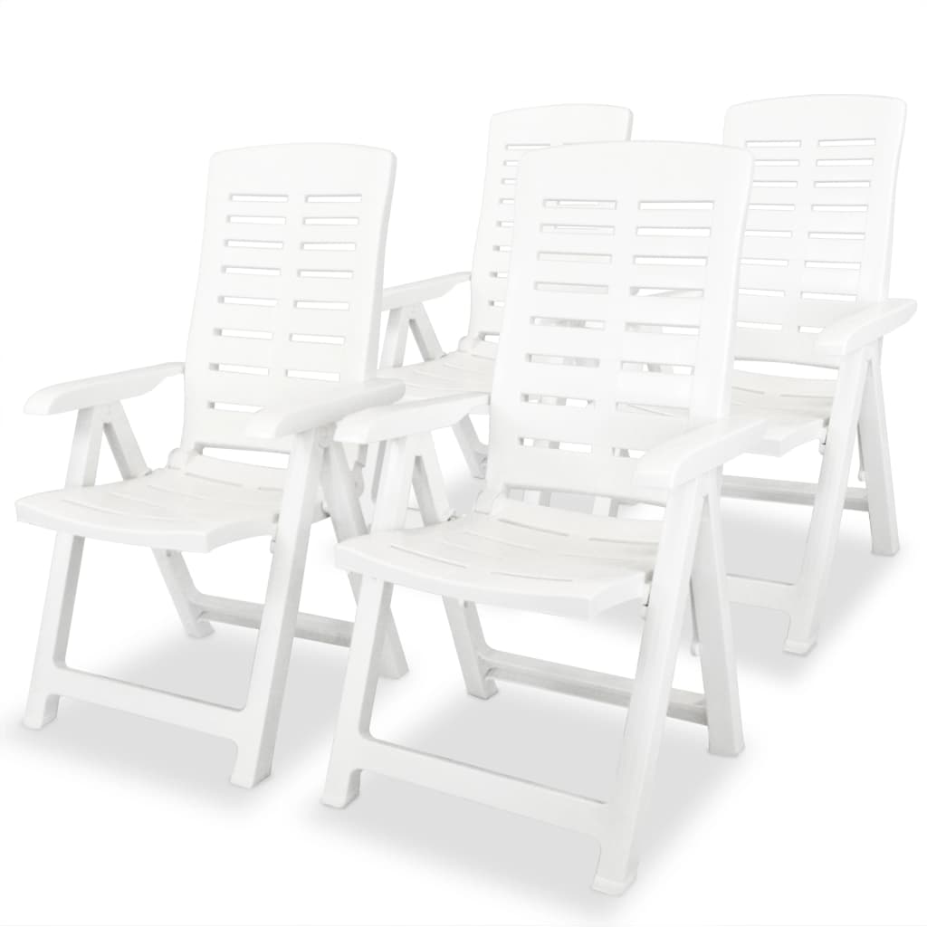 foto del prodotto sedie reclinabili da giardino 4 pz in plastica bianche cod mxl 45116